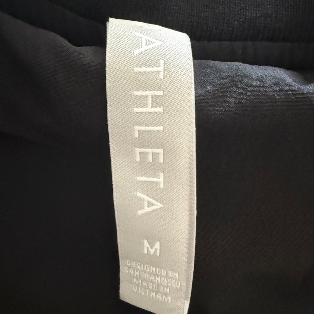 Athleta Black Track Suit with White Stripes medium petite - Picture 6 of 11